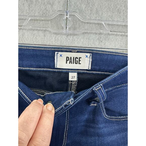 PAIGE Size 27 Jeans Skyline Boot Stretch Mid Rise Dark Wash Blue - Picture 4 of 8